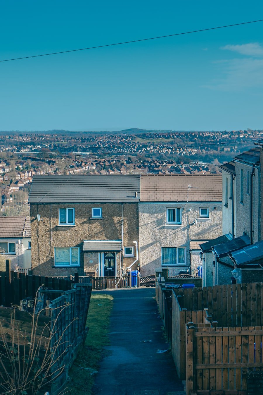 A row of homes on a residential street